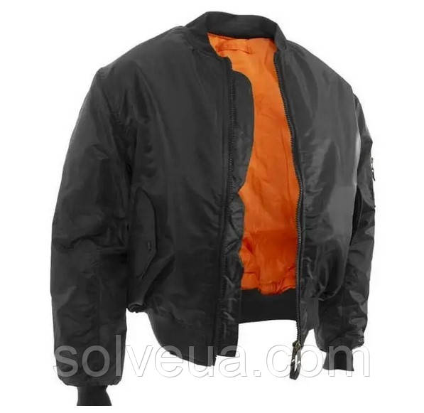 Тактична двостороння куртка бомбер Mil-Tec ma1 Black 10403002 розмір ХХL.solve