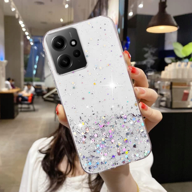 Блестящий чехол с серебряной фольгой  Xiaomi Redmi Note 12 4G