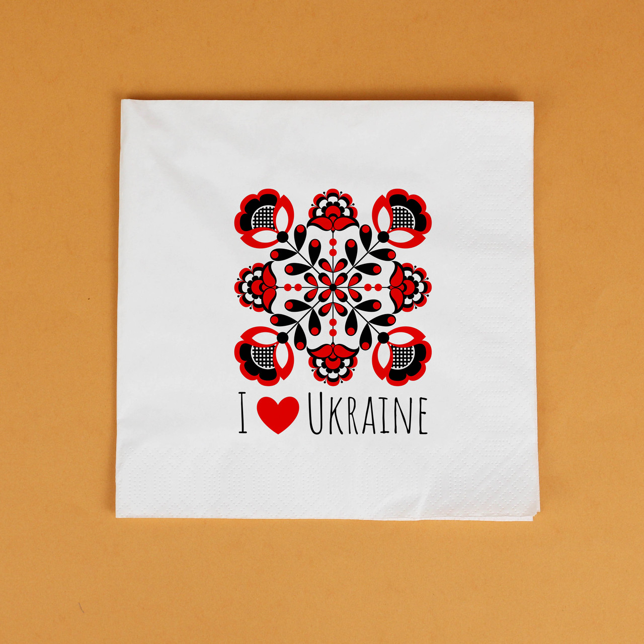 Серветки паперові з українським орнаментом 40*40 см Декоративні серветки для сервіровки 10 шт