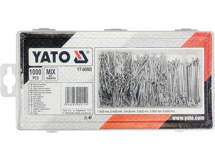 Шплінти прямі набір 1000 шт YATO YT-06885, фото 3