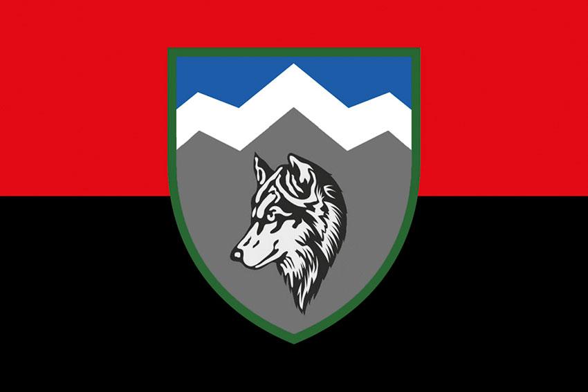 Прапор 8 ОГШБ (окремий гірсько-штурмовий батальйон) ЗСУ червоно-чорний