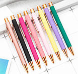 Ручка кулькова Жовто-золота, пише чорним, фото 4