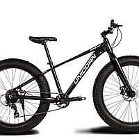 Гірський велосипед фетбайк 26 дюймів позашляховик з широкими колесами FatBike Unicorn Grizzly чорний
