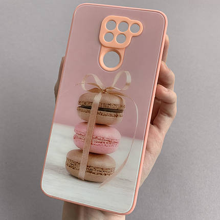 Чохол для Xiaomi Redmi Note 9 чохол з макарунами із захистом камери на сяомі редмі нот 9 персиковий q7k, фото 1