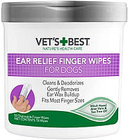 Серветки для чищення вух для собак Vets Best Ear Relief Finger Wipes-50 шт