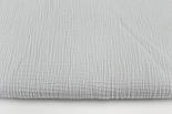 Лоскуток. Муслін однотонний двошаровий жатий, колір світло-сірий, No МЖ-3-84, 18*150 см, фото 4