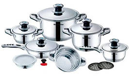 Набір каструль з кришками сковородою Z.P. Home ZPH-200 набір кухонний 16 предметів посуд для кухні