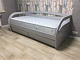 Ліжко підліткове Баварія 90-200 см з ящиками (білий), фото 6