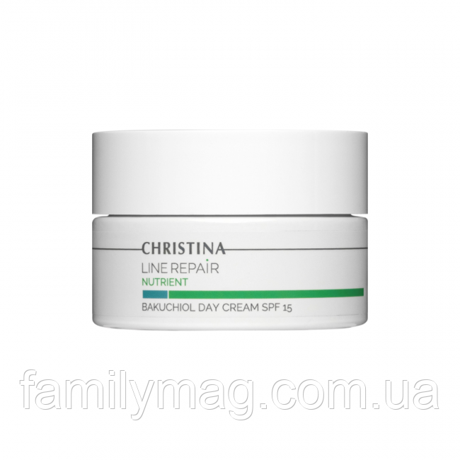 Денний крем з бакучіолом SPF 15 Bakuchiol Day Cream SPF 15 Line Repair Nutrient Christina 50 мл