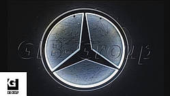 LED логотип для вантажівки Mercedes Actros хром з білим підсвічуванням
