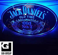 Led RGB зеркало в спальник для грузовика с логотипом Jack Daniels