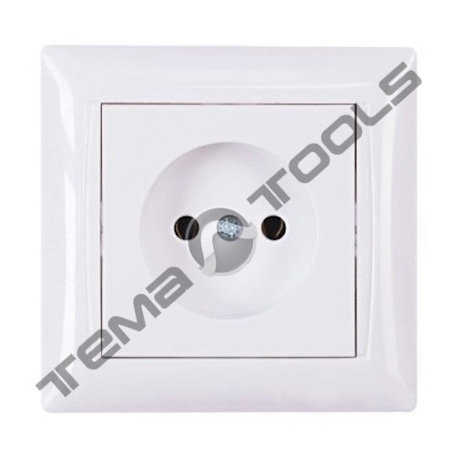 Розетка внутрішня 220 В 10 А одинарна без заземлення біла IP20 Latina