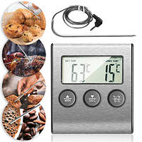 Термометр кухонный TP-700 с выносным щупом + таймер, для мяса, с магнитом, сигнализатором (цифровой термометр)