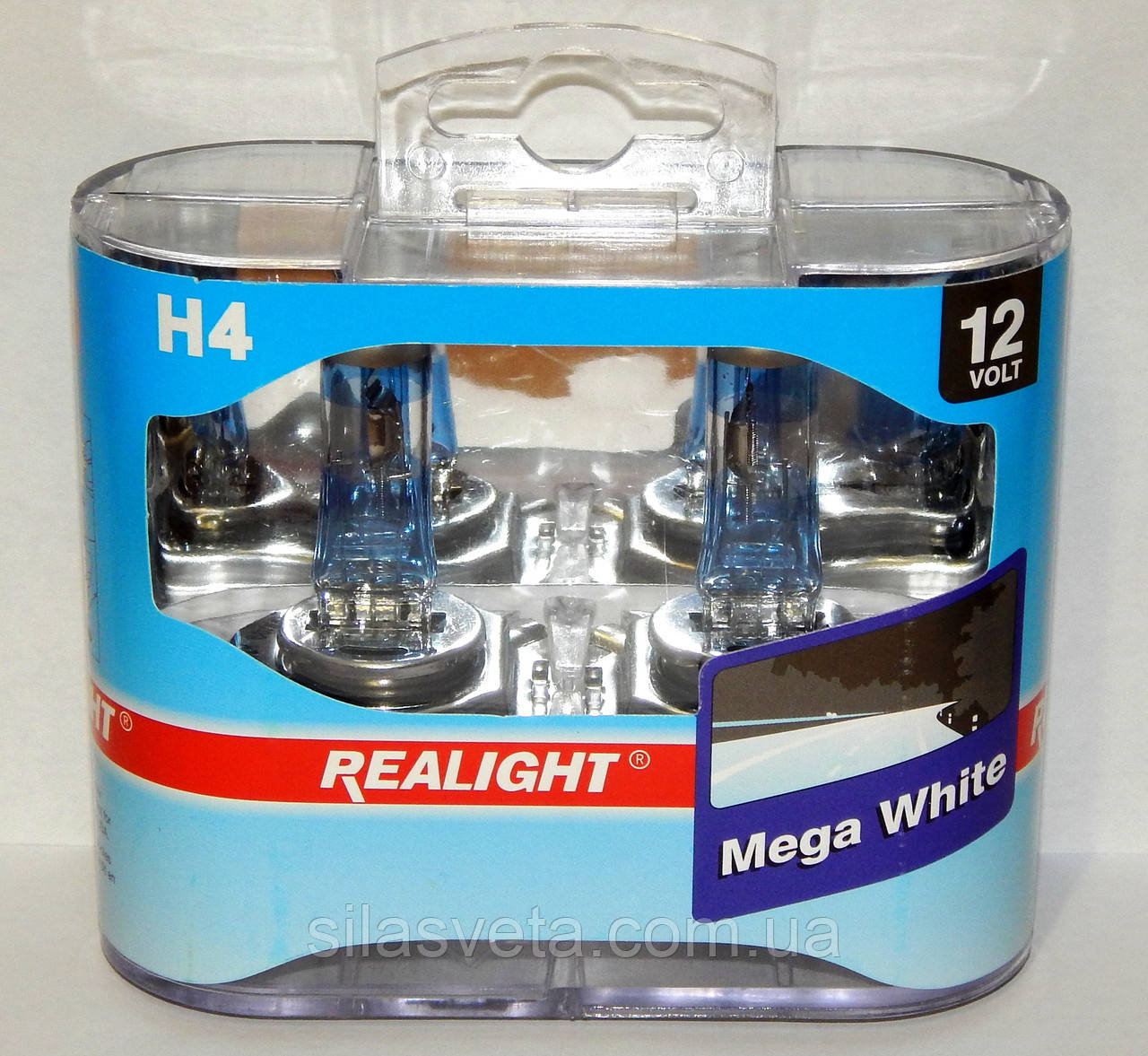 Автомобільні галогенні лампи "REALIGHT" (H4) (Mega White)(12V)(60/55W)