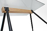 Стіл обідній Ешлі зі скляною стільницею/чорні ніжки (120 на 80 см), фото 4
