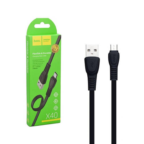 USB кабель HOCO X40 MicroUSB 1м (чорний), фото 2