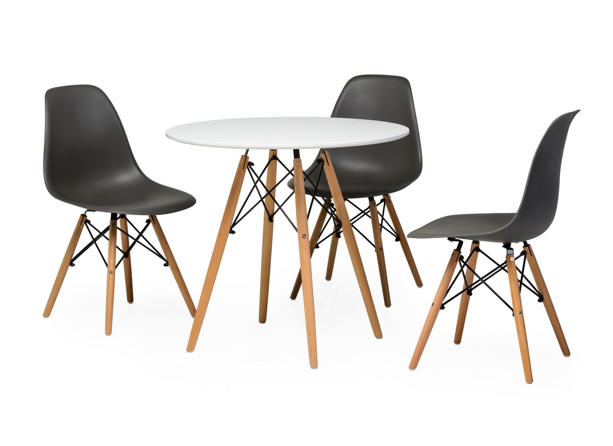 Стіл обідній круглий Етна білий (D = 100 см), фото 1