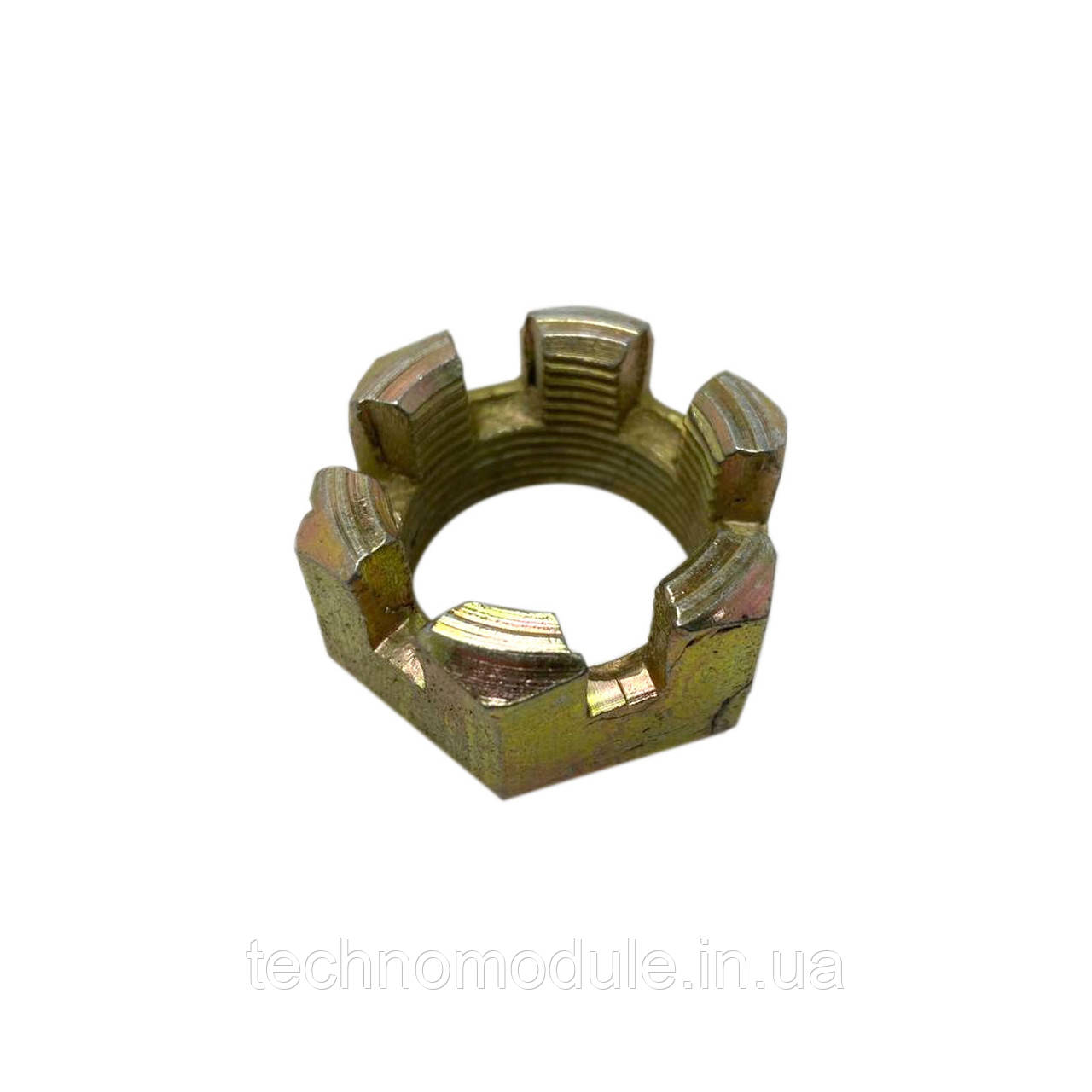 Гайка корончаста А04.02.020-01 (МТЗ, ЮМЗ-6) осі задньої навішування (М27х1,5), фото 1