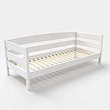Ліжко односпальне дерев'яне Лева 90 - 200 см (біле), фото 5