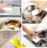 Меламінова губка для чищення, прибирання, миття посуду без миючого засобу, набір 10 шт., біла, фото 3