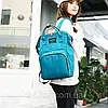 Сумка-рюкзак для мам з термокишенькою (42х21х27см) 20л Бірюзовий / Багатофункціональна сумка-органайзер для мам, фото 2