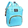 Сумка-рюкзак для мам з термокишенькою (42х21х27см) 20л Бірюзовий / Багатофункціональна сумка-органайзер для мам, фото 3