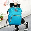 Сумка-рюкзак для мам з термокишенькою (42х21х27см) 20л Бірюзовий / Багатофункціональна сумка-органайзер для мам, фото 7