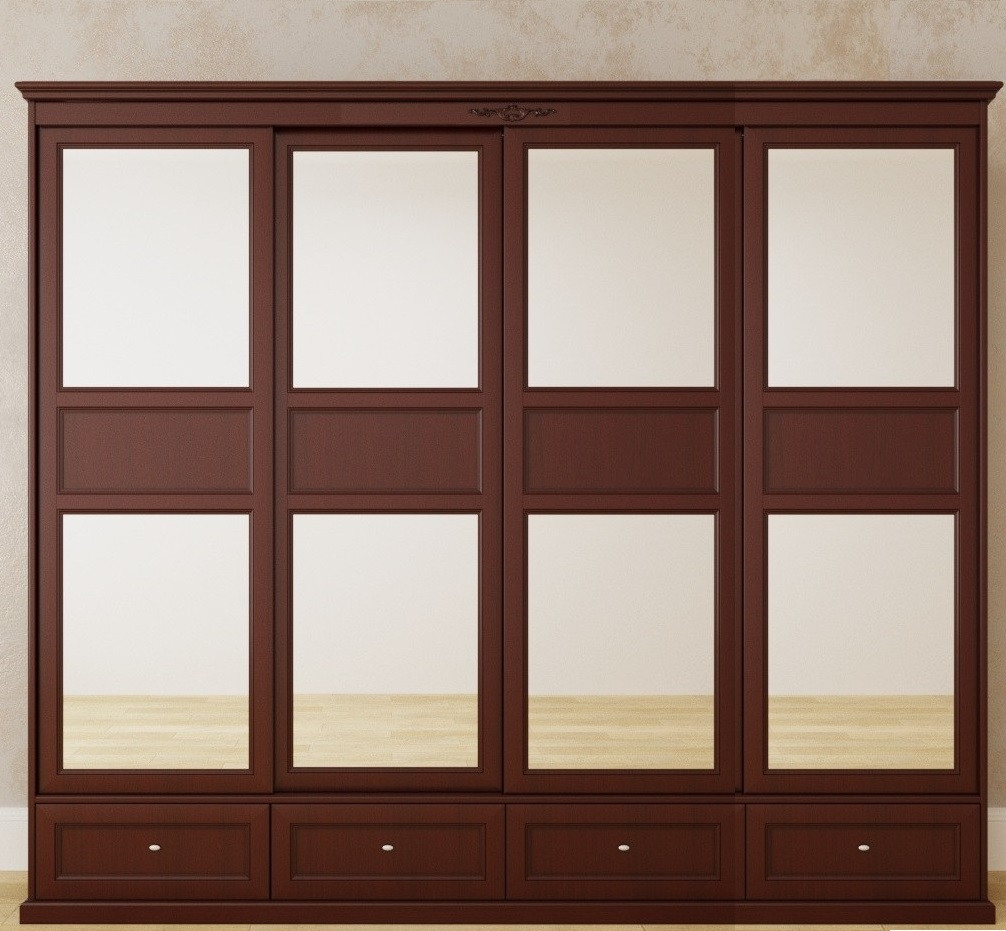 Шафа купе дерев`яна Грація шкаф для одягу чотирьохдверний сучасні шафи з дерева у вітальню кімнату спальню