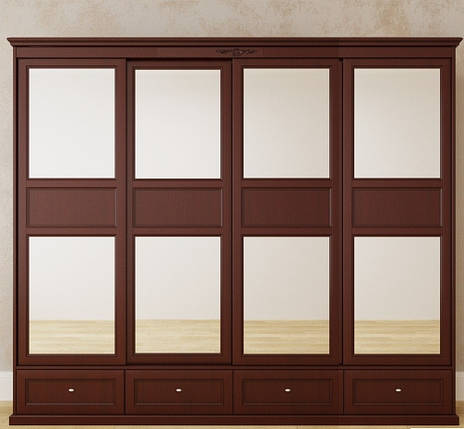 Шафа купе дерев`яна Грація шкаф для одягу чотирьохдверний сучасні шафи з дерева у вітальню кімнату спальню, фото 1