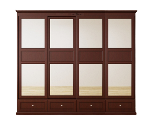 Шафа купе дерев`яна Грація шкаф для одягу чотирьохдверний сучасні шафи з дерева у вітальню кімнату спальню, фото 2