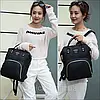 Сумка-рюкзак для мам з термокишенькою (42х21х27 см) 20л Чорний / Багатофункціональна сумка-органайзер для мам, фото 2