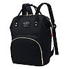 Сумка-рюкзак для мам з термокишенькою (42х21х27 см) 20л Чорний / Багатофункціональна сумка-органайзер для мам, фото 3