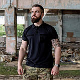 Футболка поло тактична чорна літня, фото 2