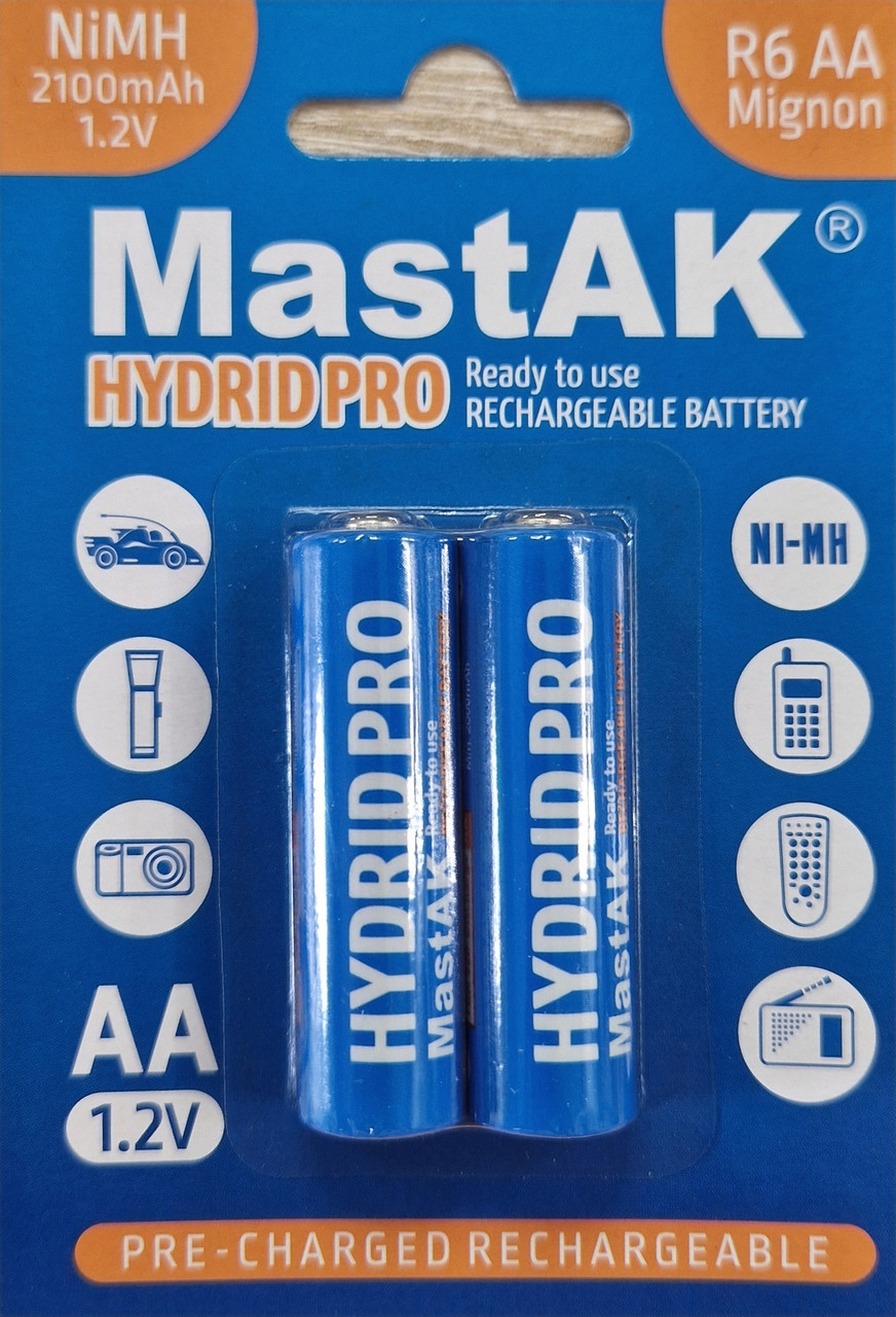 Акумулятори MastAK AA HR06 1,2 V 2100mAh HYDRID PRO R2U Ni-Mh (2шт)