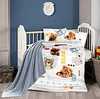 Детское постельное белье First Choice Bear с пледом бамбук