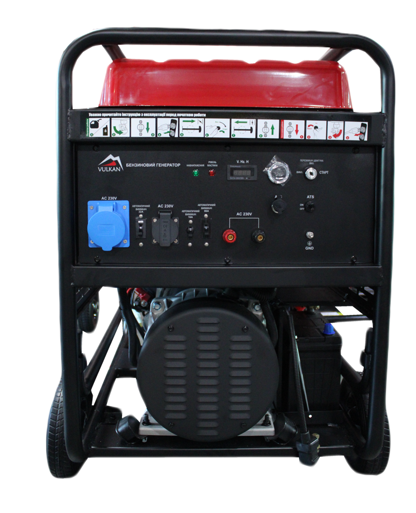 VULKAN Генераторна установка SC18000-III 1ф 15 кВт, ел.старт, бак-60л, кнопка - фото 3 - id-p1878192297