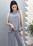 Літній костюм зі штанами палаццо вільного крою, креп-жатка | Легка блуза + штани на літо, oversize | Норма, фото 6