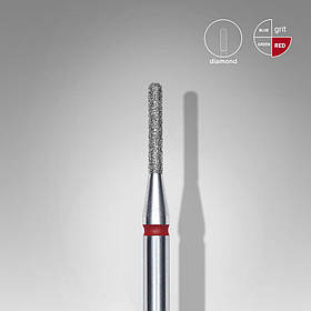 Фреза алмазна Staleks Expert циліндр закруглений діаметр 1,4 робоча частина 8 мм червоний