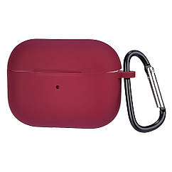 YUF Чехол силиконовый с карабином для Apple AirPods Pro 2 цвет  02 бордовый Люкс