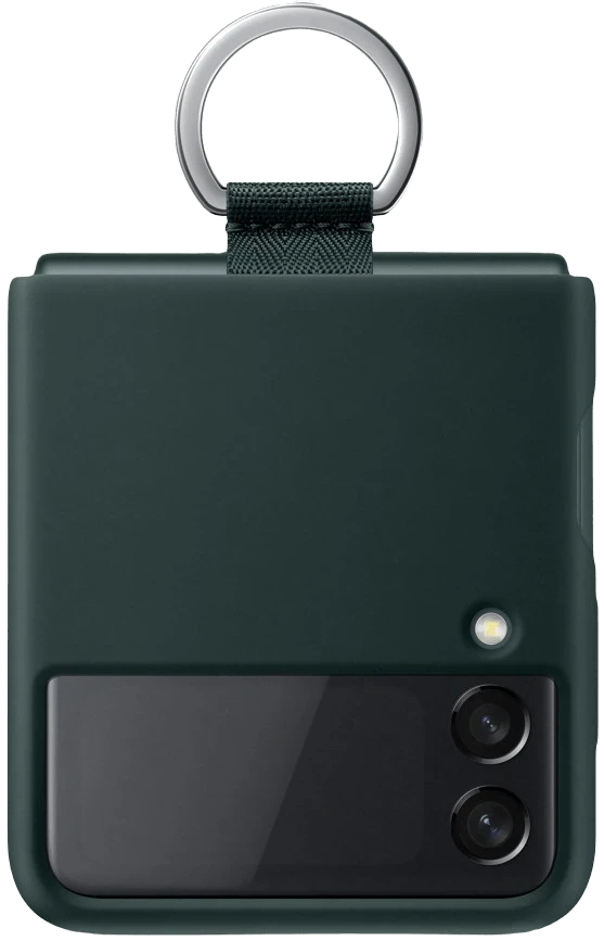Чехол Sasmung Silicone Cover With Ring Green для Galaxy Z Flip 3