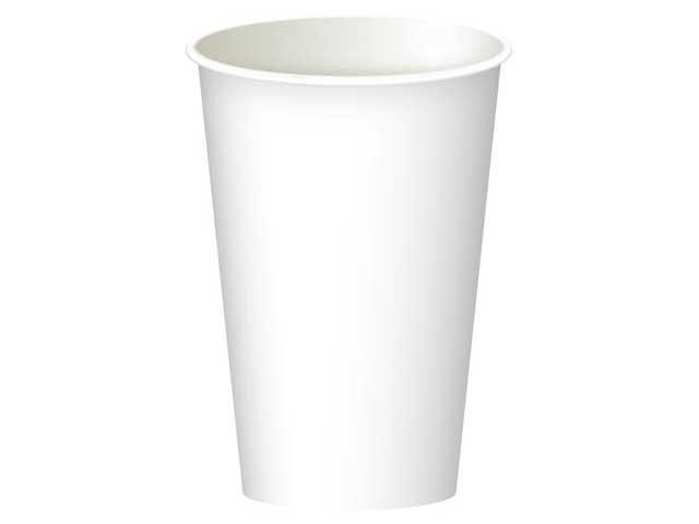Склянки картонні для гарячих і холодних напоїв 500 мл (16oz) Білий (35 шт.)