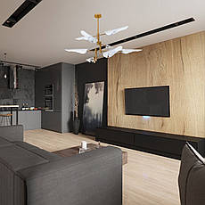 Біло-бронзова сучасна люстра на 8 ламп (61-V1019-8 WH), фото 3