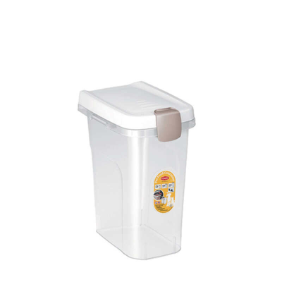 Контейнер для зберігання сухого корму Stefanplast (Стефанпласт) Pet food Container 15л 6кг білий/прозорий, фото 1