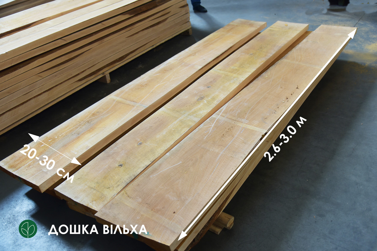 Дошка необрізна вільхи 52 мм, екстра ґатунок