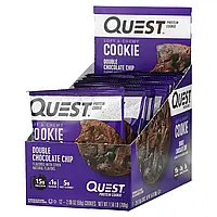 Quest Nutrition, Protein Cookie, двойная шоколадная крошка, 12 пакетиков, 59 г (2,08 унции) в Украине