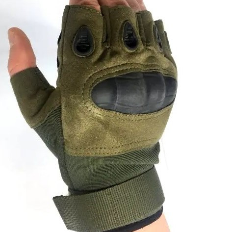 Рукавички тактичні безпалі OLIVE, розмір L