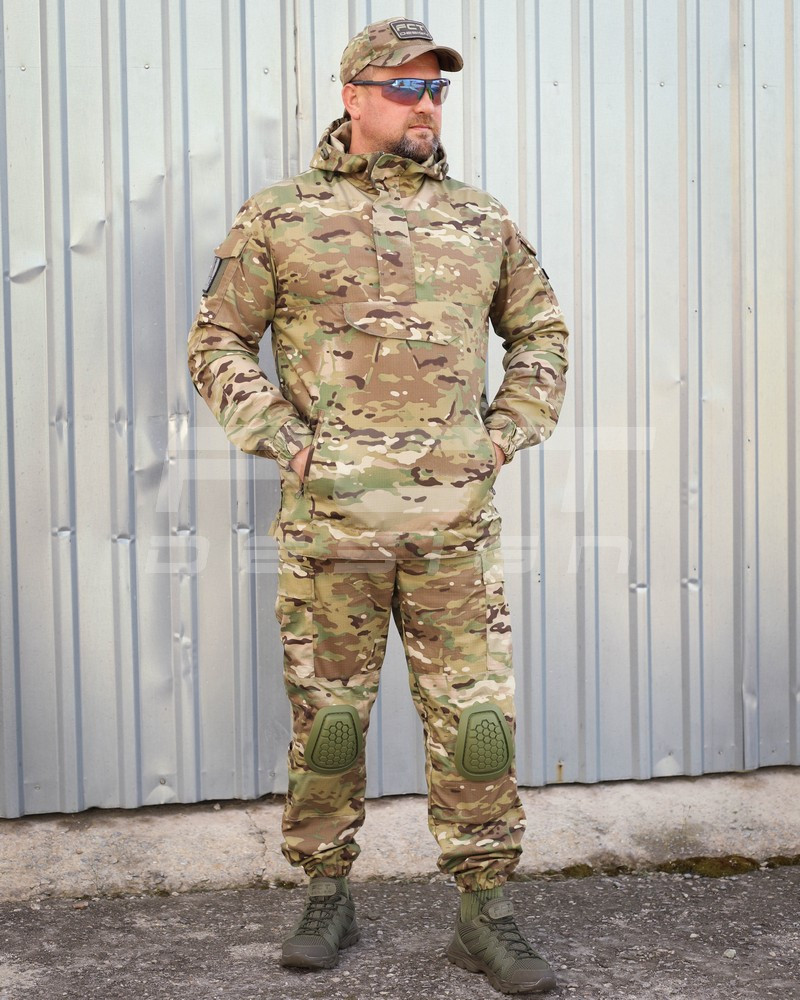 Костюм тактичний Гірка Анорак ріп-стоп Мультикам з наколінниками та налокітниками, фото 1