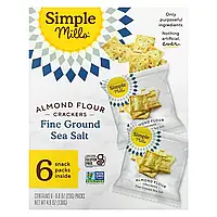 Simple Mills, Naturally Gluten-Free, Almond Flour Crackers, Fine Ground Sea Salt, 4.9 oz (138 g) в Украине