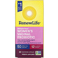 Renew Life, Ultimate Flora, вагинальный пробиотик для женщин, 50 млрд КОЕ, 30 вегетарианских капсул Днепр