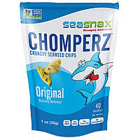 SeaSnax, Chomperz, хрустящие чипсы из морских водорослей, оригинальный вкус, 1 унция (30 г) в Украине